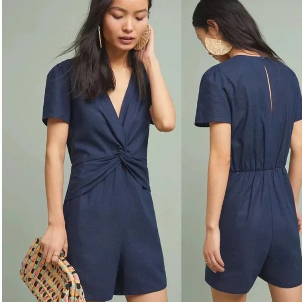 Anthropologie Amadi Epona Linen Romper